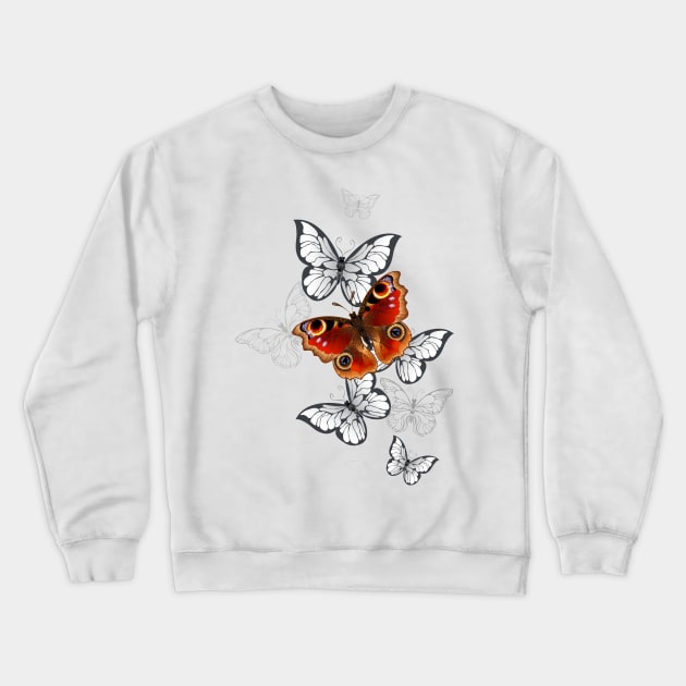 Peacock Butterfly Flight Crewneck Sweatshirt by Blackmoon9